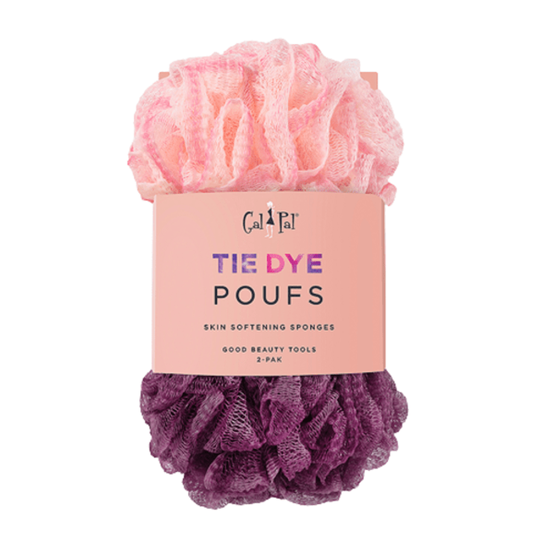 Tie Dye Lush Poufs 2pk Light (Mauve/Raspberry)